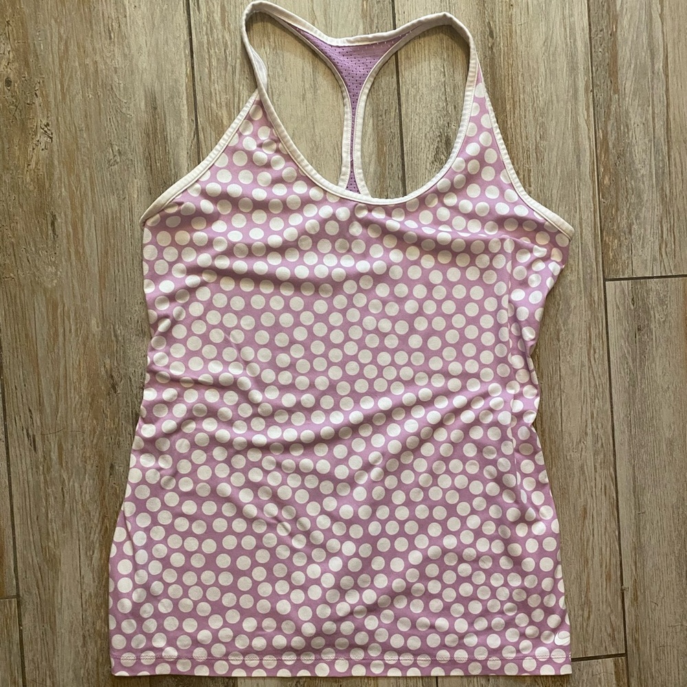 Nike DriFit Slim Fit Tank, White/Purple, Medium